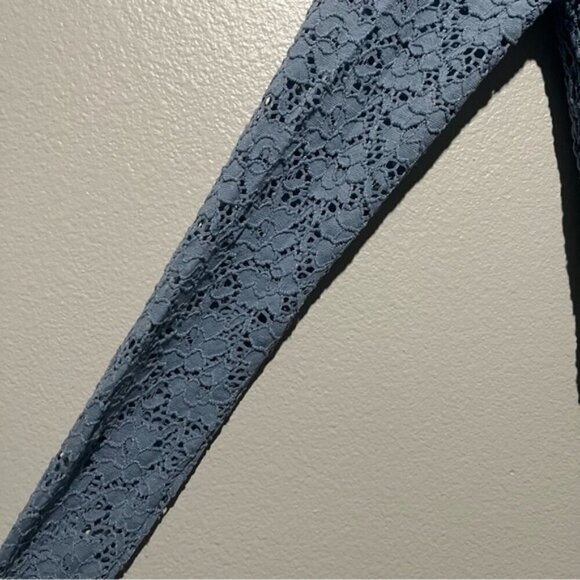 PLANET GOLD- NEW Cropped Ruched Blue Long Sleeve Top Size S - Picture 3 of 5